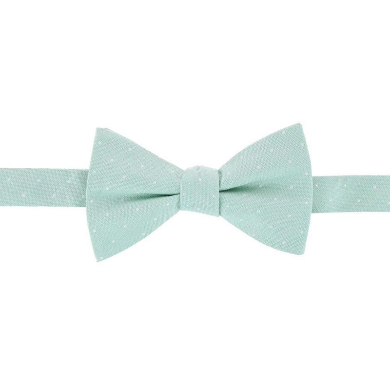 Men's Churchill Chambray Polka Dot Linen Blend Bow Tie