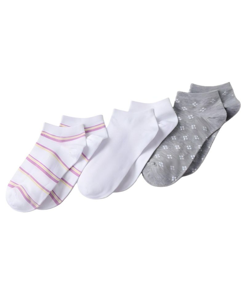 Women's 3-Pack Cotton Patterned Low Cut Socks