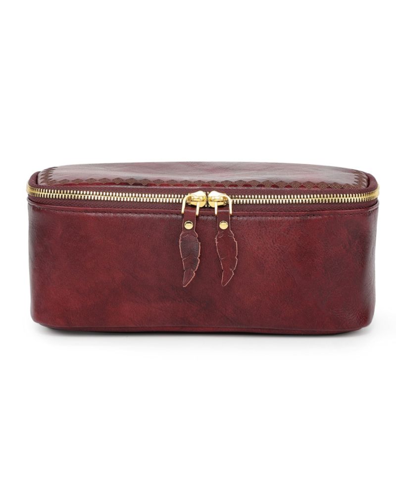 Celosia Rectangular Leather Jewelry Case