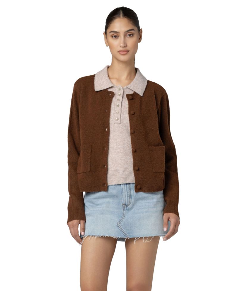 Women's Collared Layered Long-Sleeve Sweater