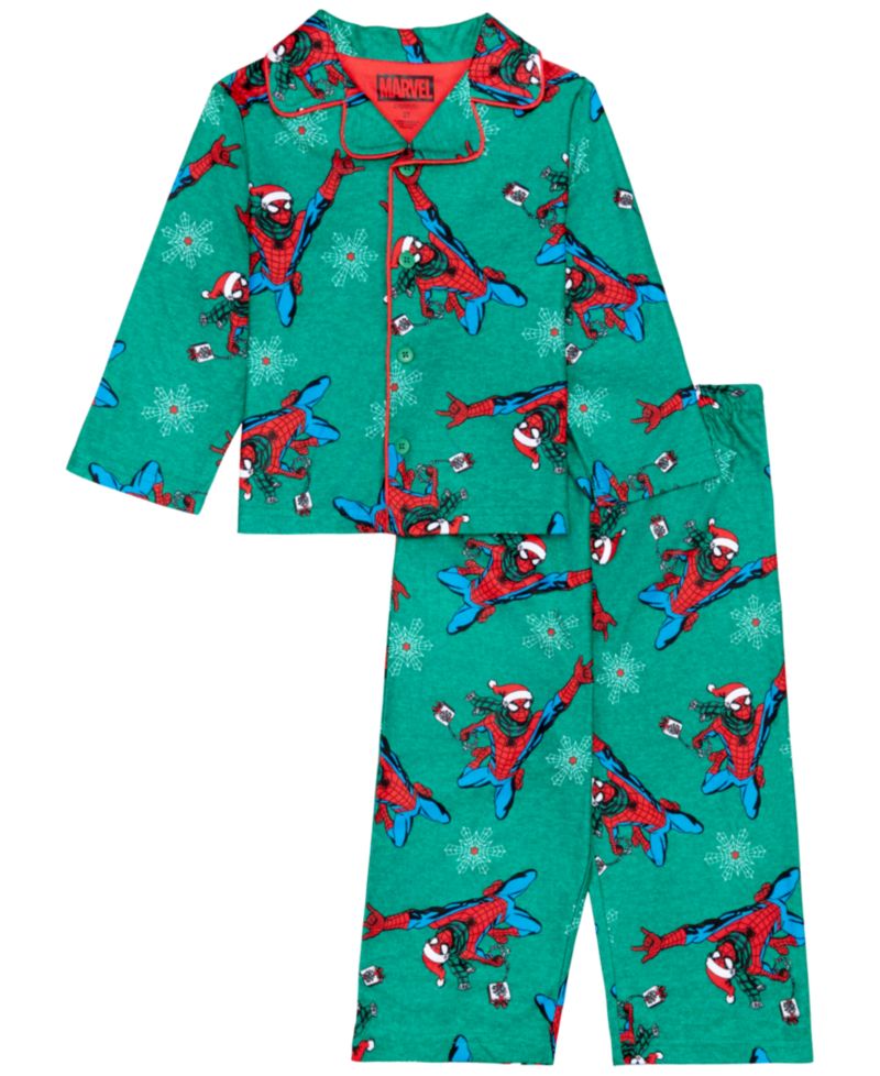 Toddler Boys' 2T-5T Spider-Man Holiday Long-Sleeve Pajama Set, 2-Piece Set