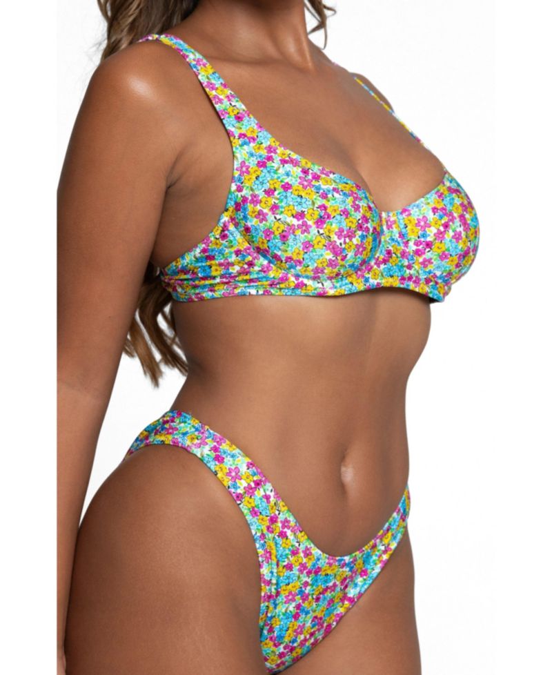 Women's Floral Underwire Capri Bikini Top