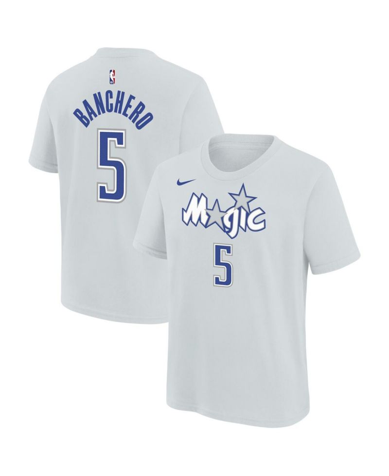 Big Boys and Girls Paolo Banchero Silver Orlando Magic 2025/26 City Edition Name & Number T-Shirt