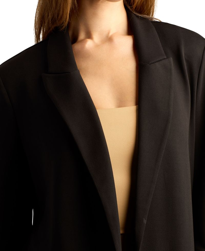 Juniors' Lightweight-Scuba Cinched-Sleeve Blazer