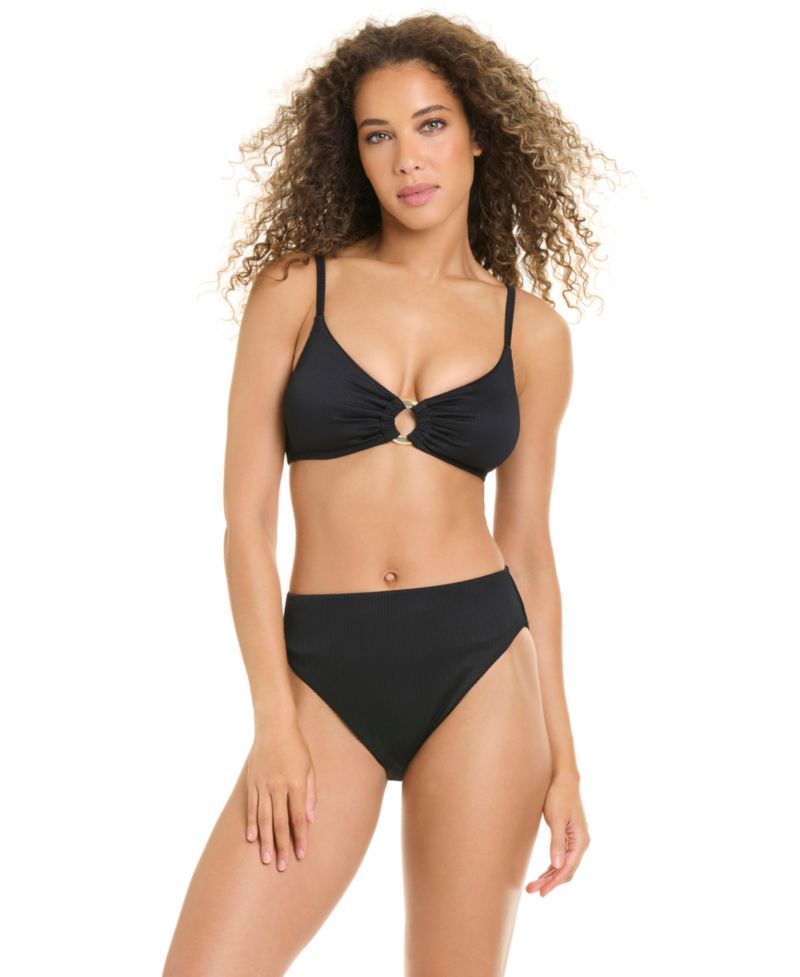 Women's Moonlight Tides Over-The-Shoulder Ring Front Bikini Top