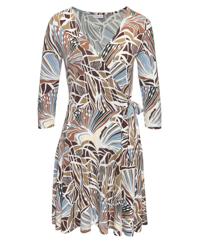 Women's V-Neck A-Line Wrap-Look Dress