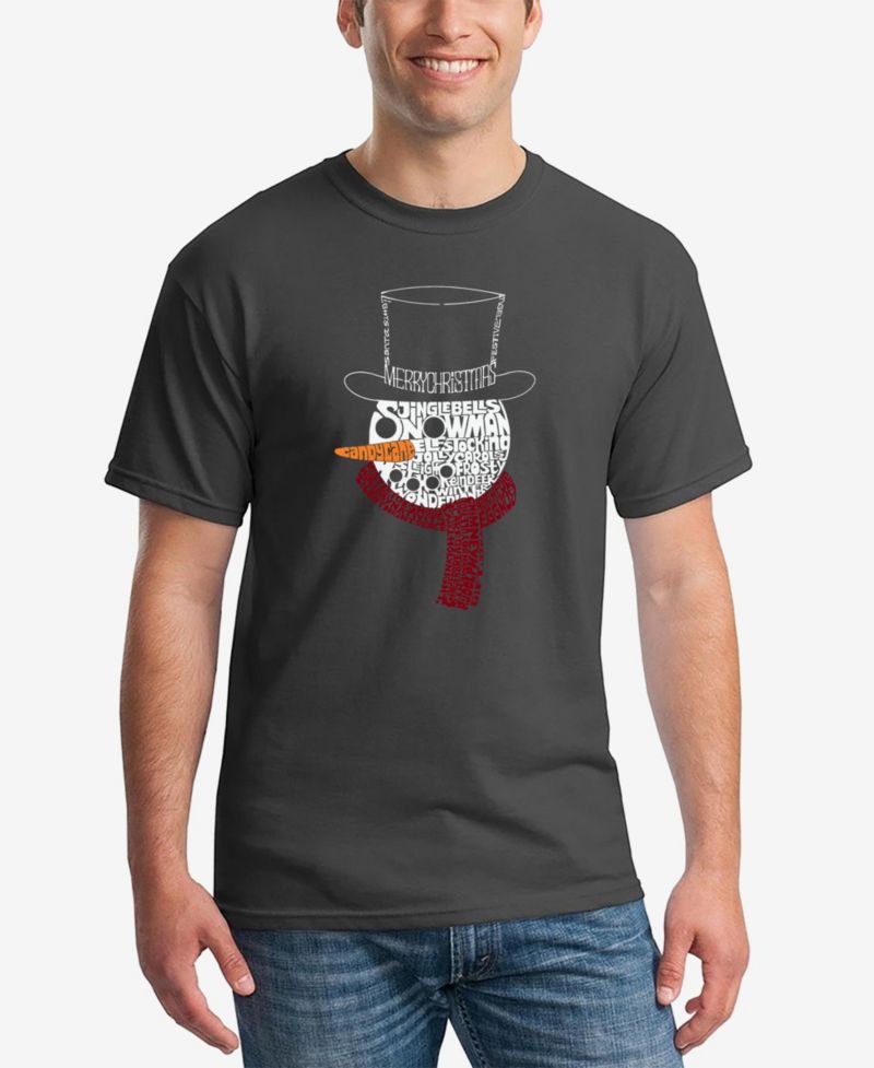 Men's Snowman Face Word Art T-Shirt