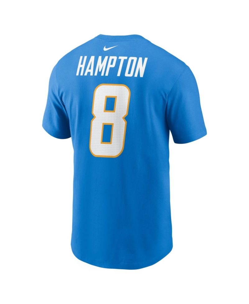 Men's Omarion Hampton Powder Blue Los Angeles Chargers Name & Number T-Shirt
