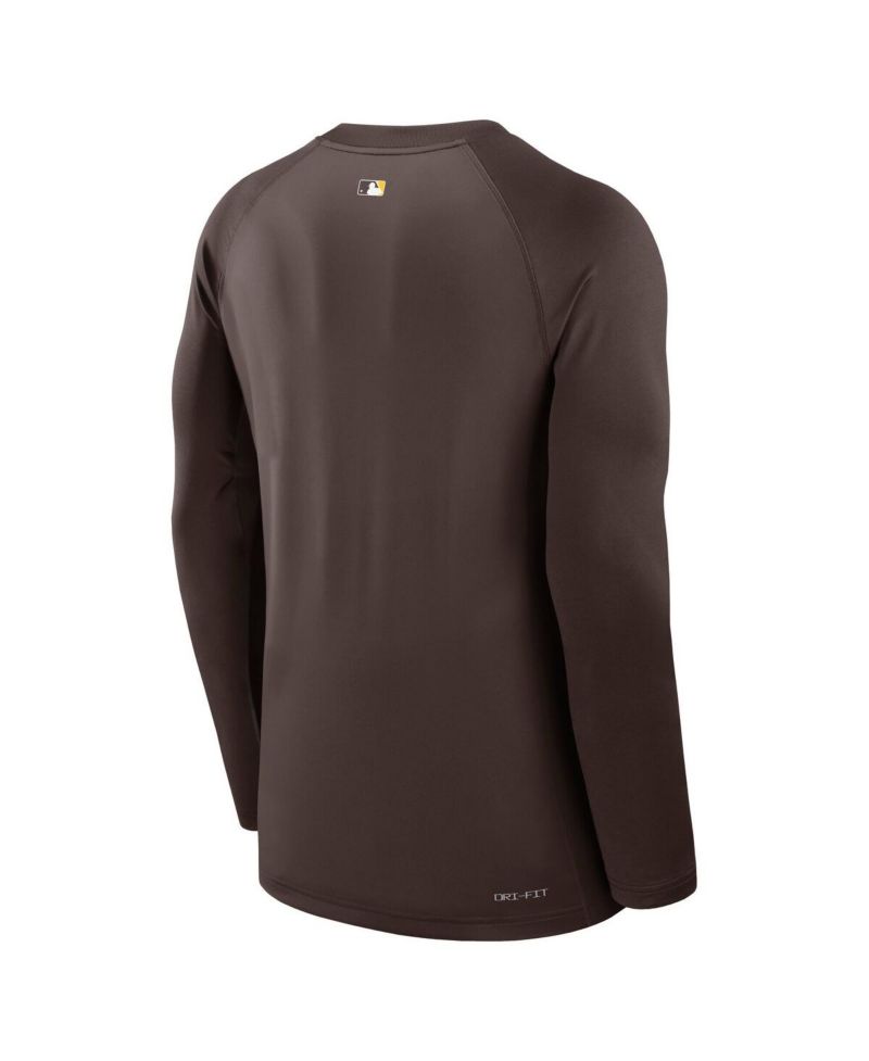 Men's Brown San Diego Padres Authentic Collection Game Time Raglan Performance Long Sleeve T-Shirt