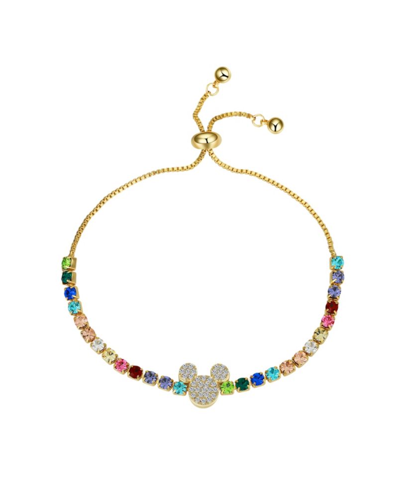 Multi Color Crystal Mickey Mouse Bolo Bracelet