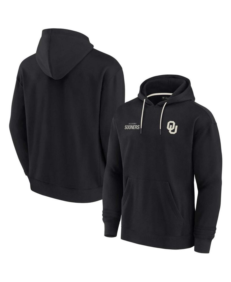 Men's and Women's Black Oklahoma Sooners Super Soft Fleece Pullover Hoodie
