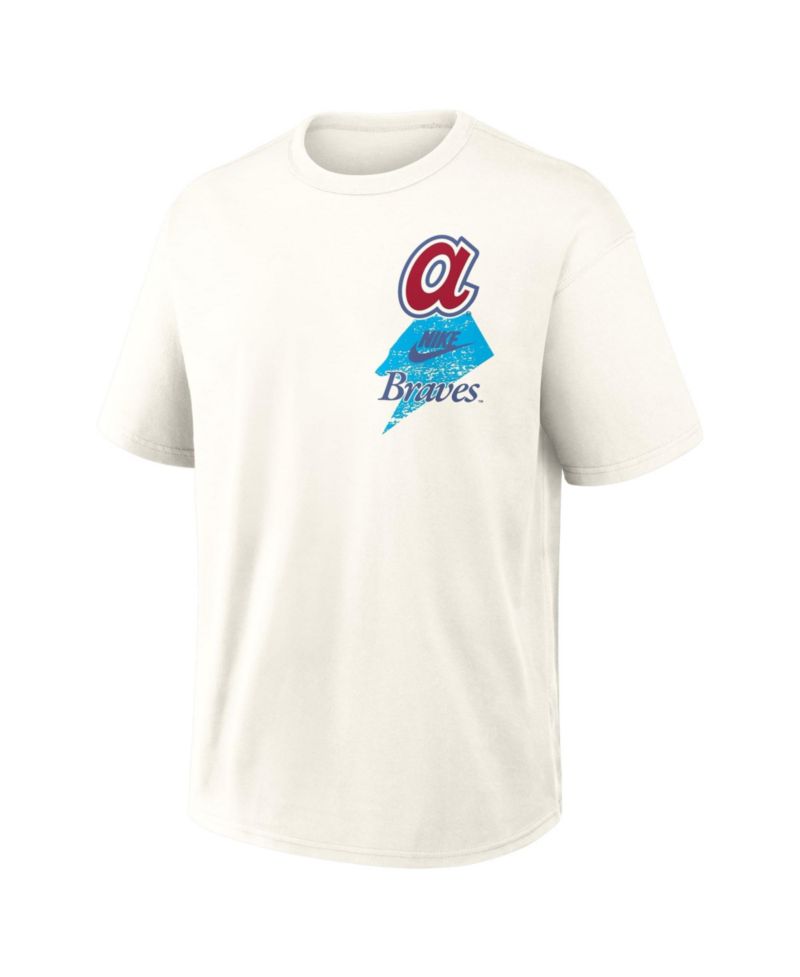 Men's Cream Atlanta Braves Max90 Arch Heavyweight T-Shirt