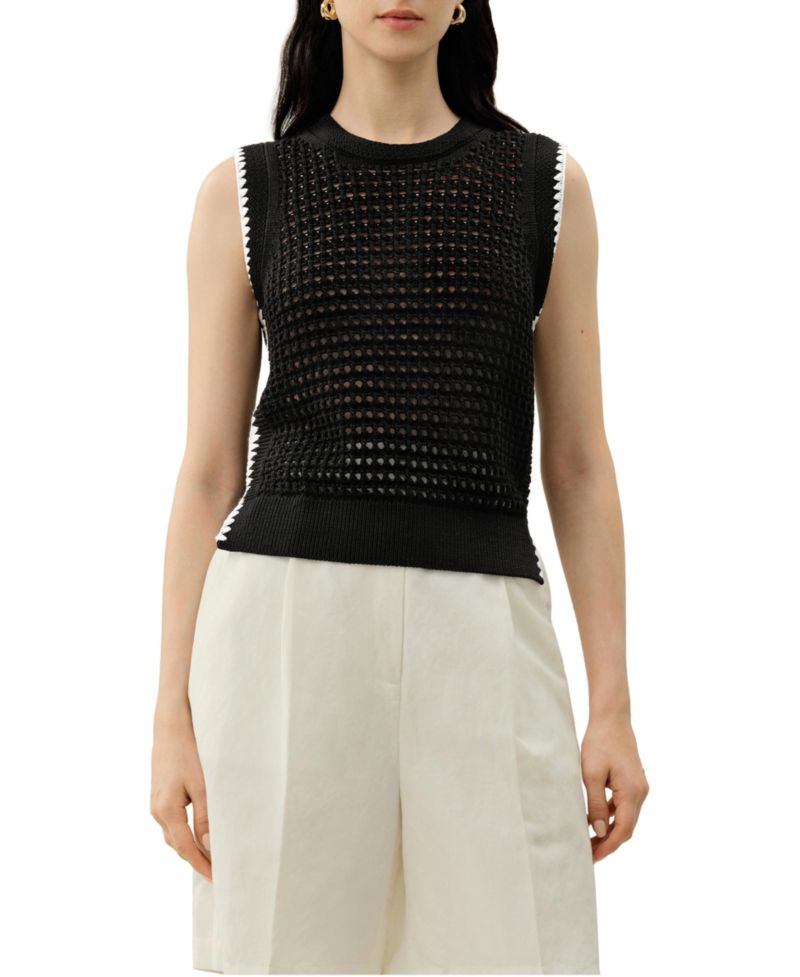 Women's Toscana Pointelle Embroidered Vest
