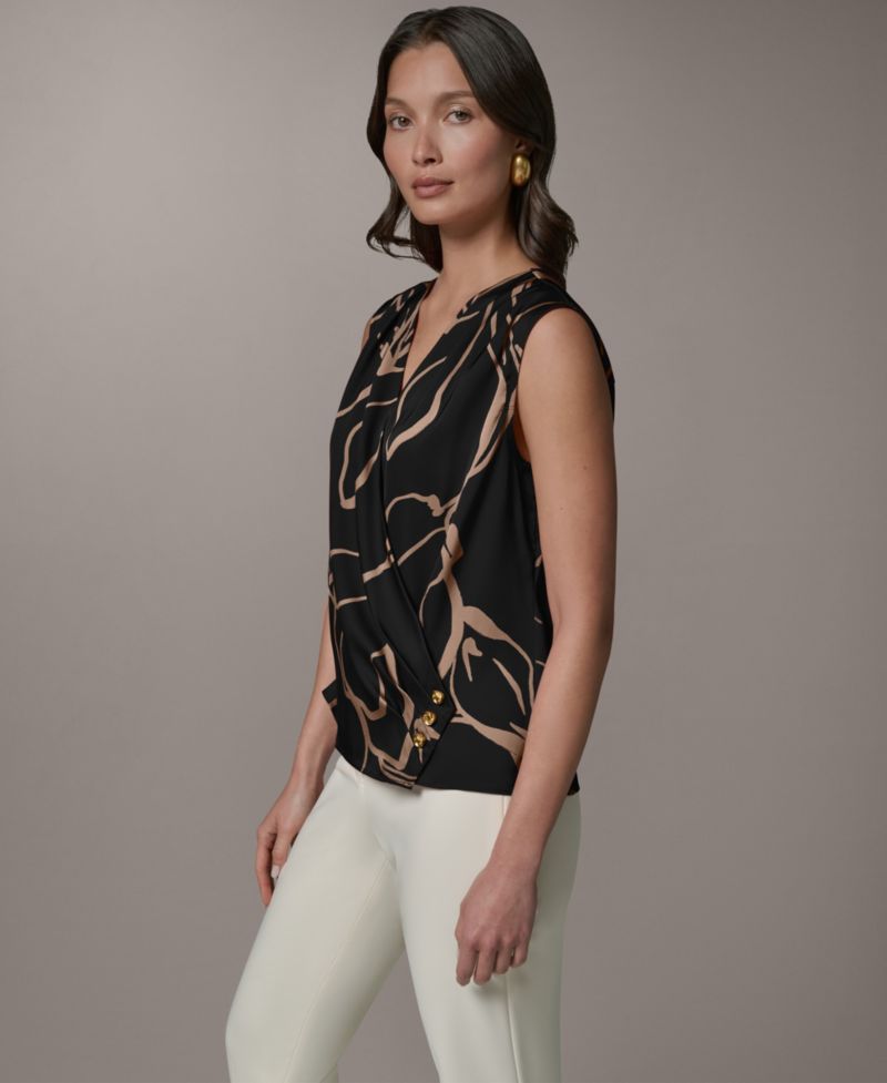 Women's Faux Wrap V-Neck Top