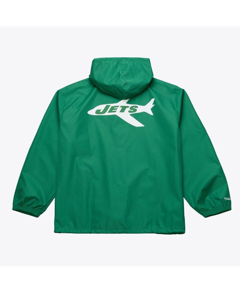 Men's Green New York Jets Coaches Full-Snap Hooded Windbreaker Jacket