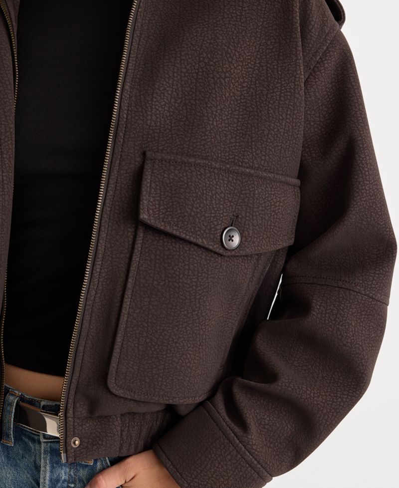 Women's Removable Faux Fur Collared Jacket