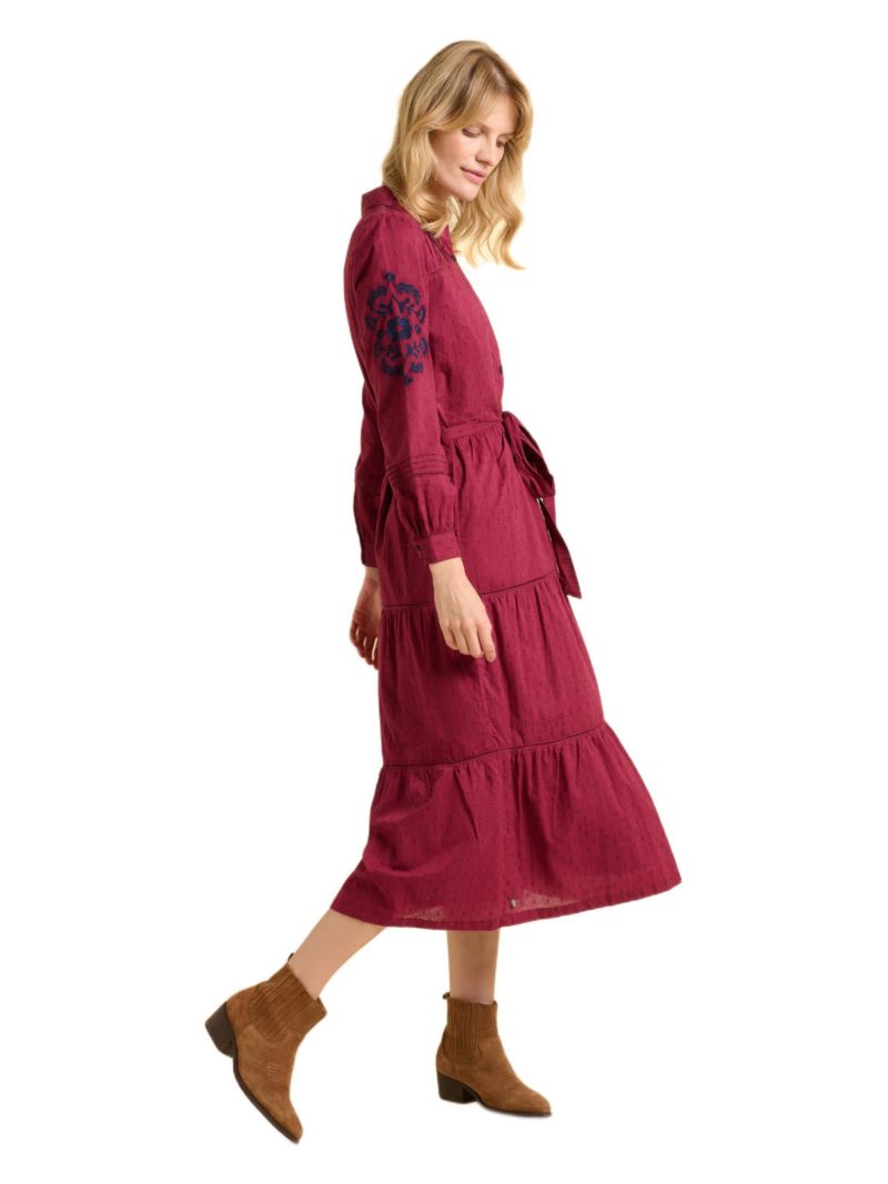 Women's Embers Long Sleeve Tie Waist Midi Dress
