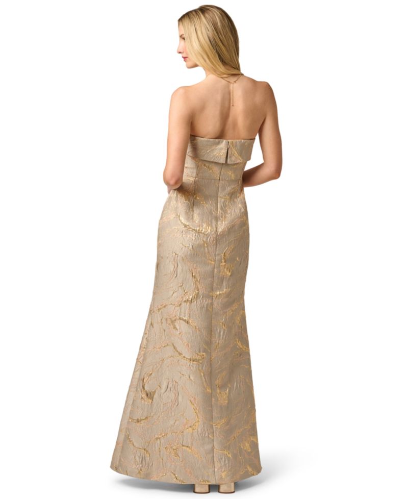 Women's Strapless Mermaid Metallic Dress