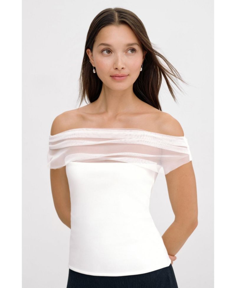 Women's Cabrini Draped-Mesh One-Shoulder Convertible Jersey Top