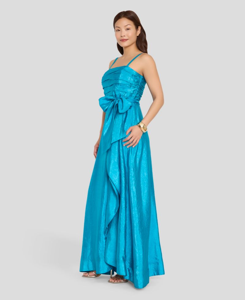 Women's Pleated Bodice Square Neck Ball Gown