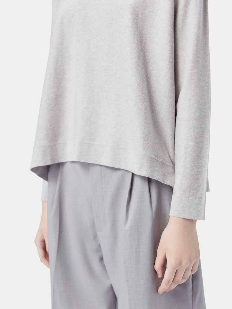 Women's Boatneck Cotton Silk Cashmere Blend Sweater