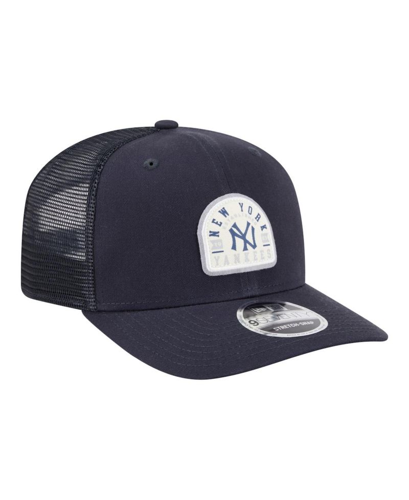 Men's Navy New York Yankees Throwback Contest 9SEVENTY Adjustable Trucker Hat