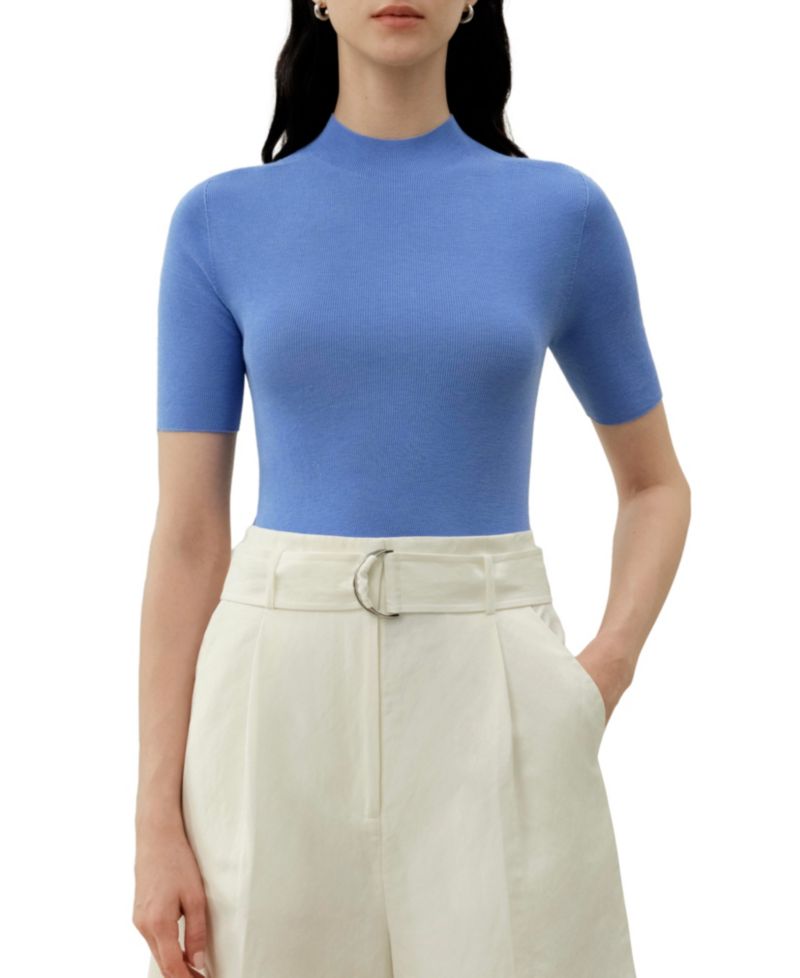 Women's Seamless Silk-Cotton Slim-Fit Knit Top