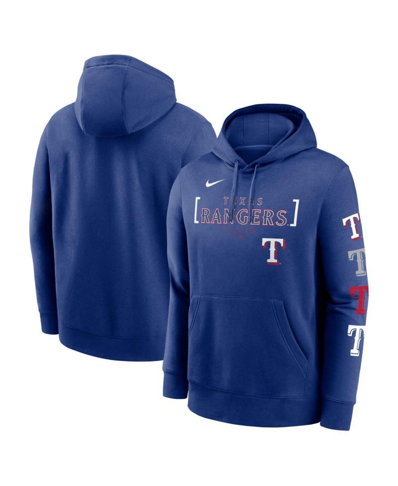 Men's Royal Texas Rangers Club Stack Pullover Hoodie