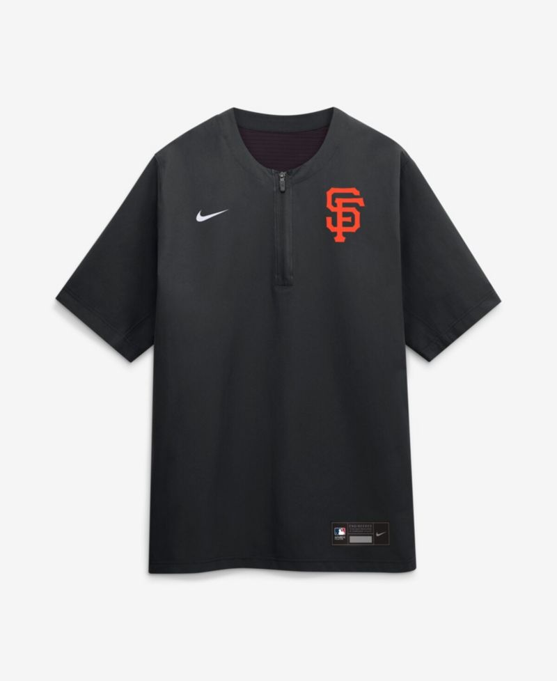 Men's Black San Francisco Giants Authentic Collection Dri-FIT Quarter-Zip Windshirt