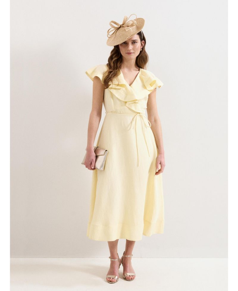 Women's Matilda Ruffle Linen Midi Dress