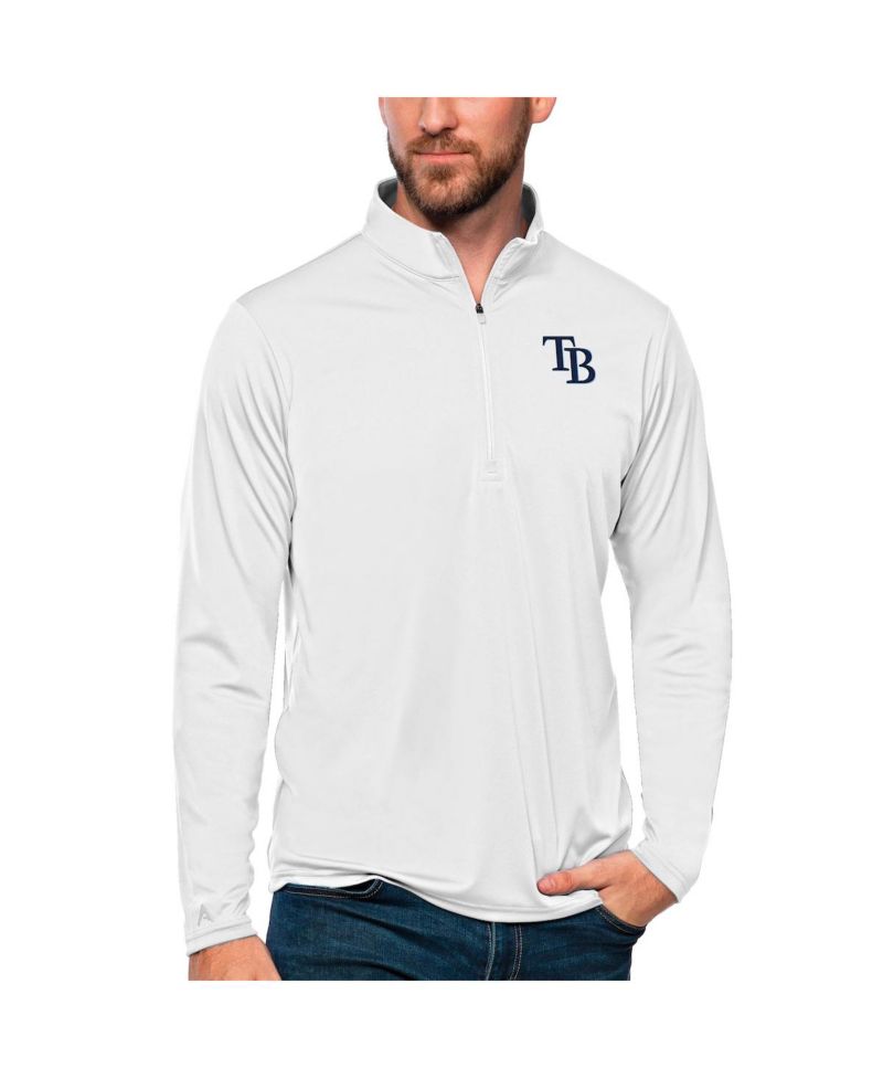 Men's White Tampa Bay Rays Tribute Quarter-Zip Pullover Top
