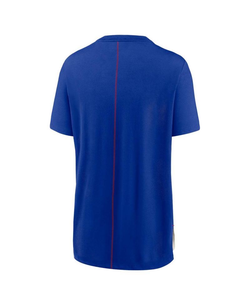 Women's Cream/Royal Buffalo Bills Wordmark Tri-Blend T-Shirt