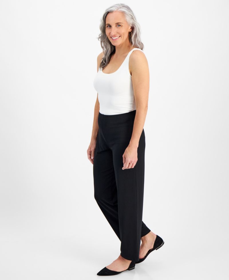 Petites Knit Wide-Leg Pull-On Pants, Petite & Petite Short