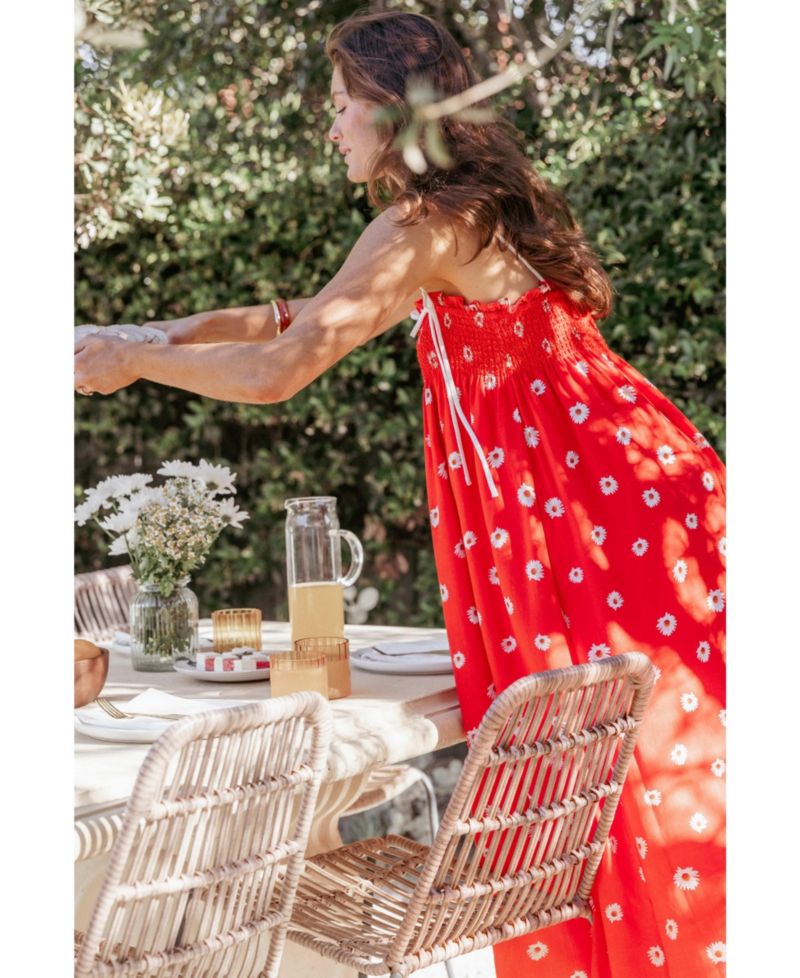 Women's Josie Floral Square-Neckline Smocked-Bodice Maxi Dress