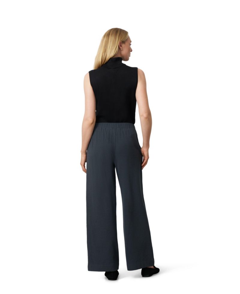 Women's Pleated Wide-Leg Pull-On Pants