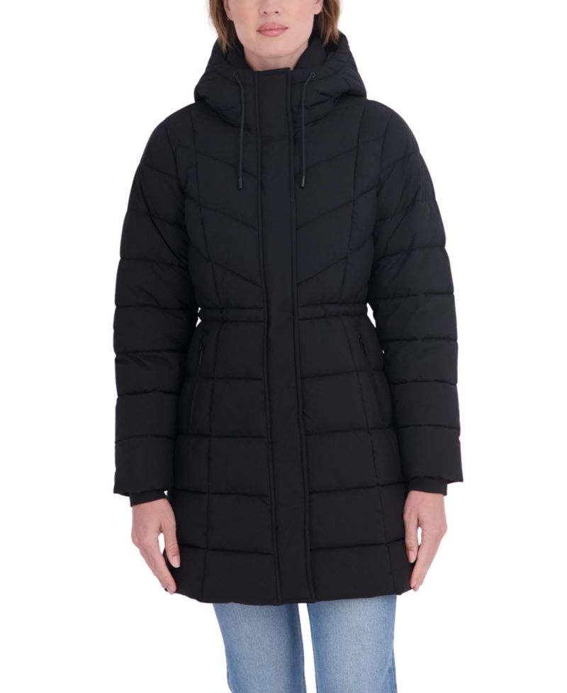 Women's 3/4 Hooded Anorak Puffer Coat