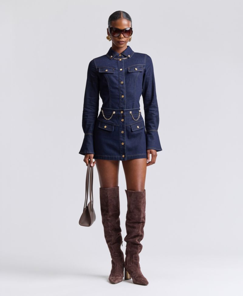 Women's Long-Sleeve Denim Top