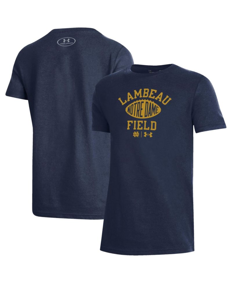Big Boys and Girls Navy Notre Dame Fighting Irish 2026 Shamrock Series Lambeau Football Performance T-Shirt
