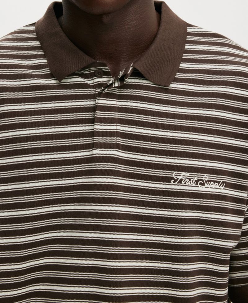 Men's Box Fit Stripe Regular-Fit Polo Shirt