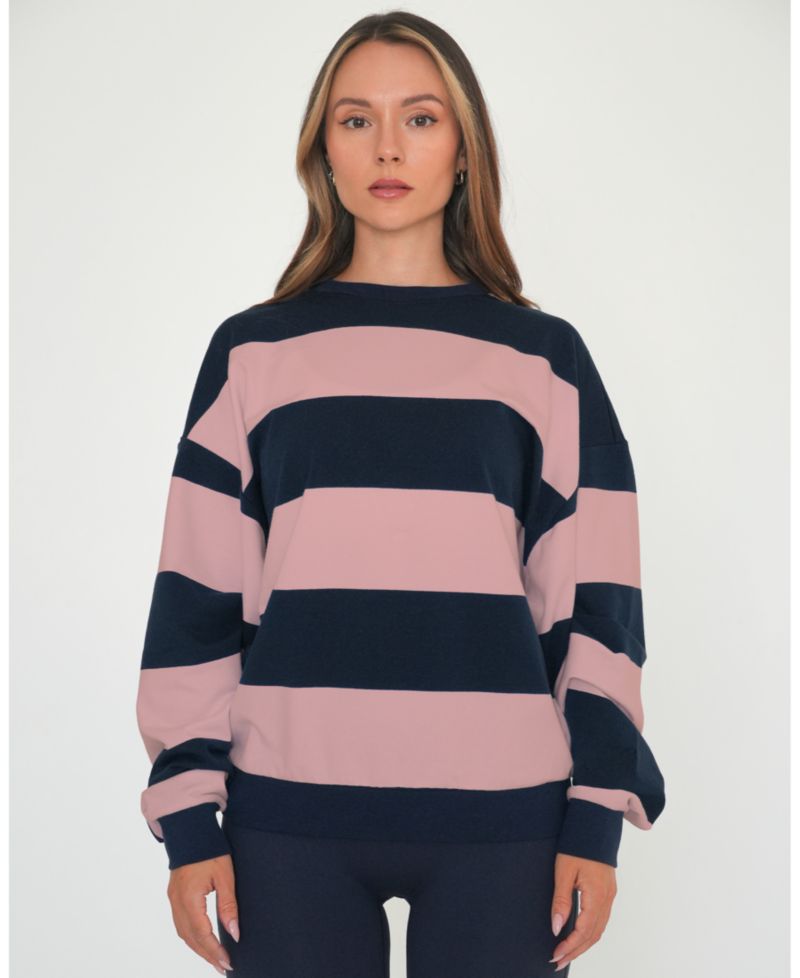 Women's Rugby Stripe Relaxed Sweatshirt