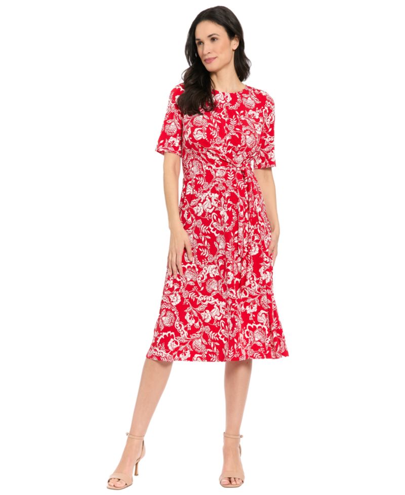 Petites Jersey Printed Midi Dress
