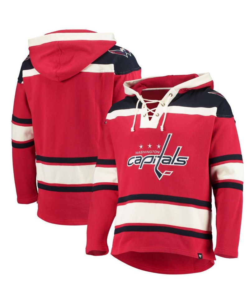 Men's Red Washington Capitals Superior Lacer Pullover Hoodie