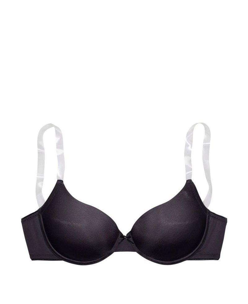 Women's Underwire Clear Strap Lightly Padded T-Shirt Bra