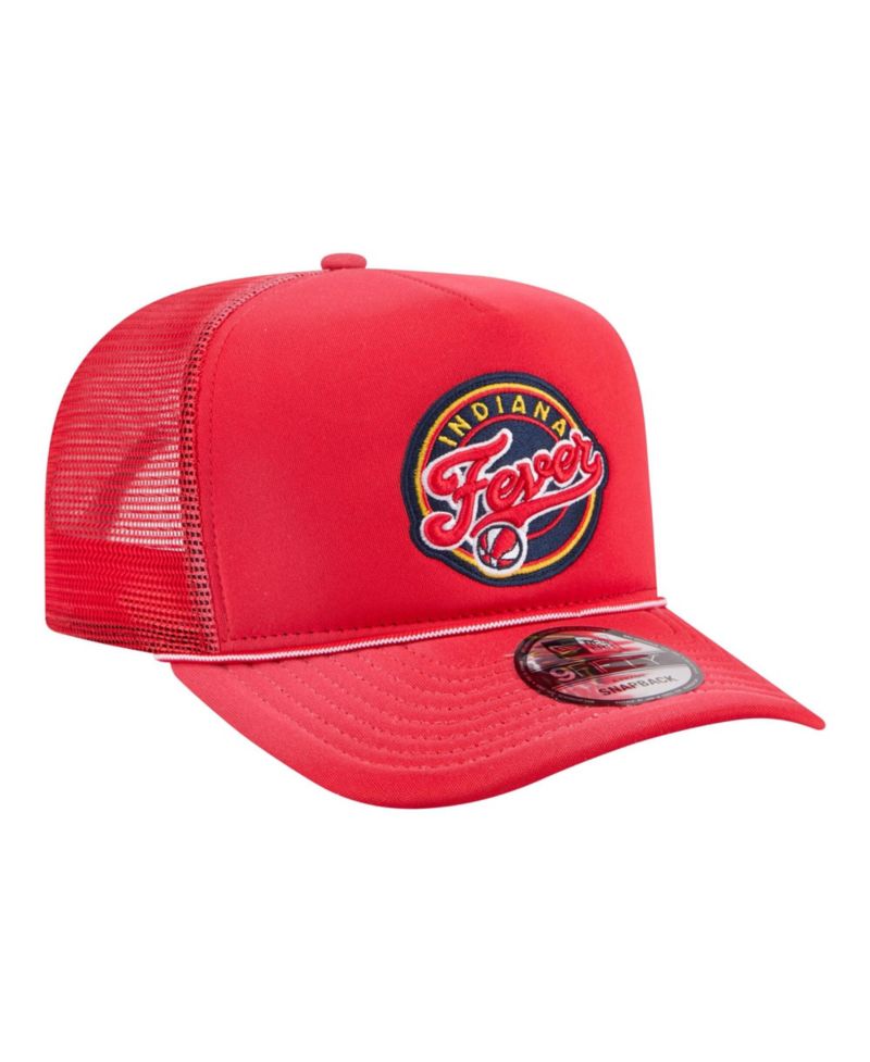 Men's and Women's Red Indiana Fever Worn Foam Front 9FIFTY A-Frame Trucker Rope Snapback Hat