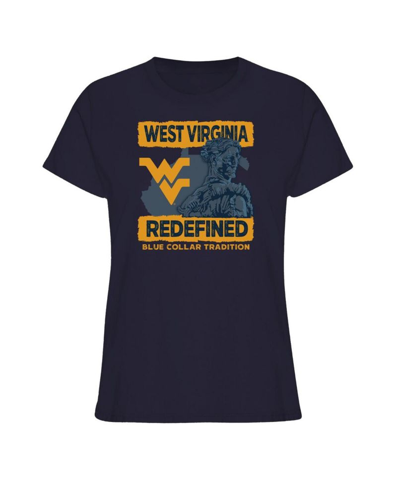 Women's Navy West Virginia Mountaineers Fan T-Shirt