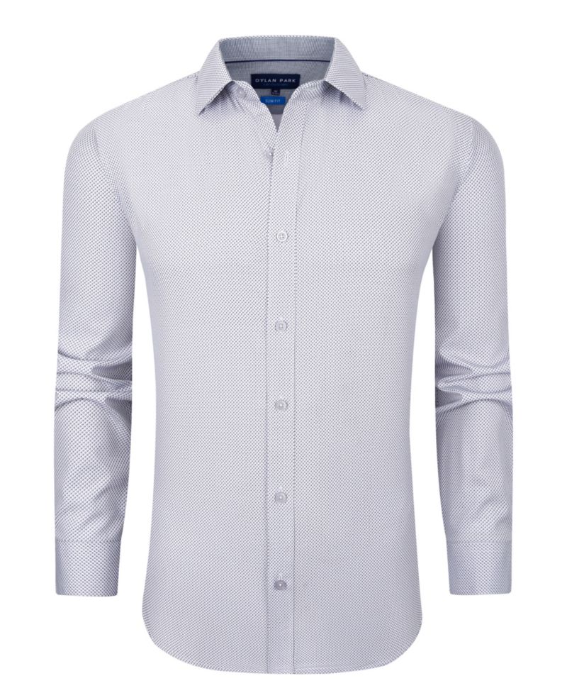 Men's Four Way Stretch Plaid Button Down Dress Shirt