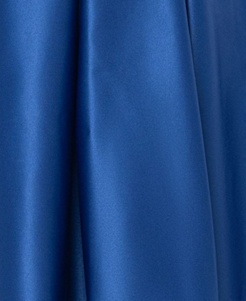 Juniors' Satin Draped-Neck Mini Dress