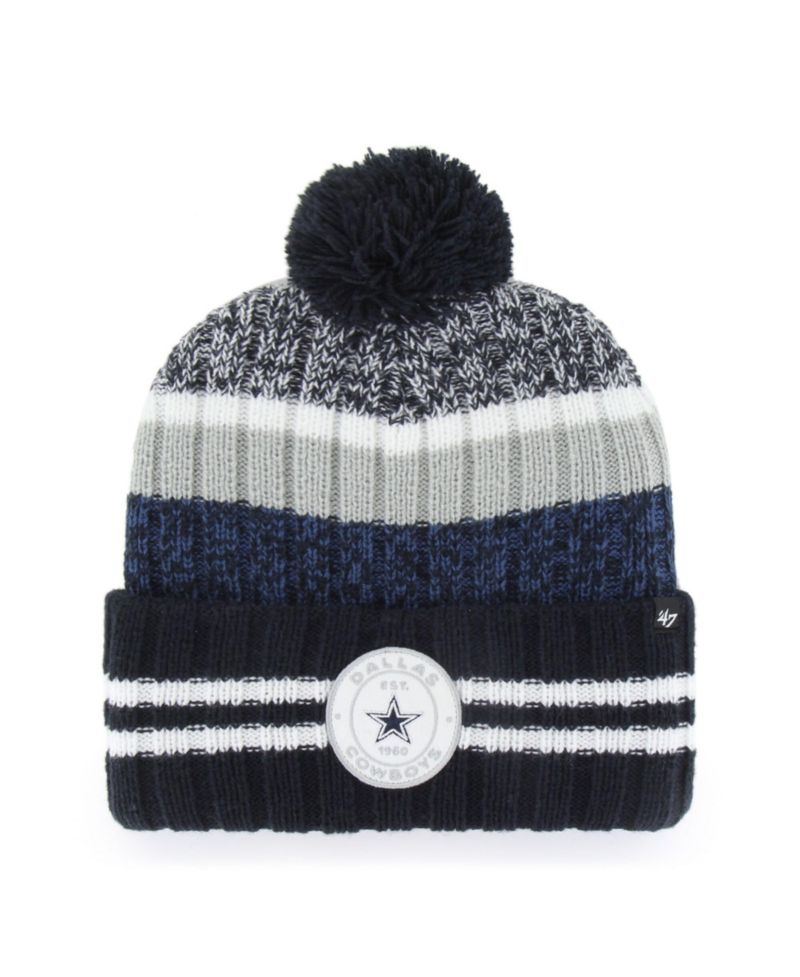 Men's Navy Dallas Cowboys Quiver Cuffed Knit Hat with Pom