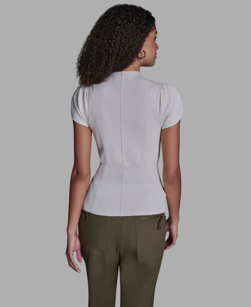Women's Tulip Sleeve Cinch Waist Pull-On Top