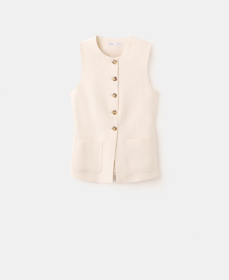 Women's Buttons And Pockets Vest